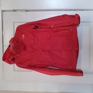 Pink&Orange Small North Face Shell snow Jacket with pockets and removable hood